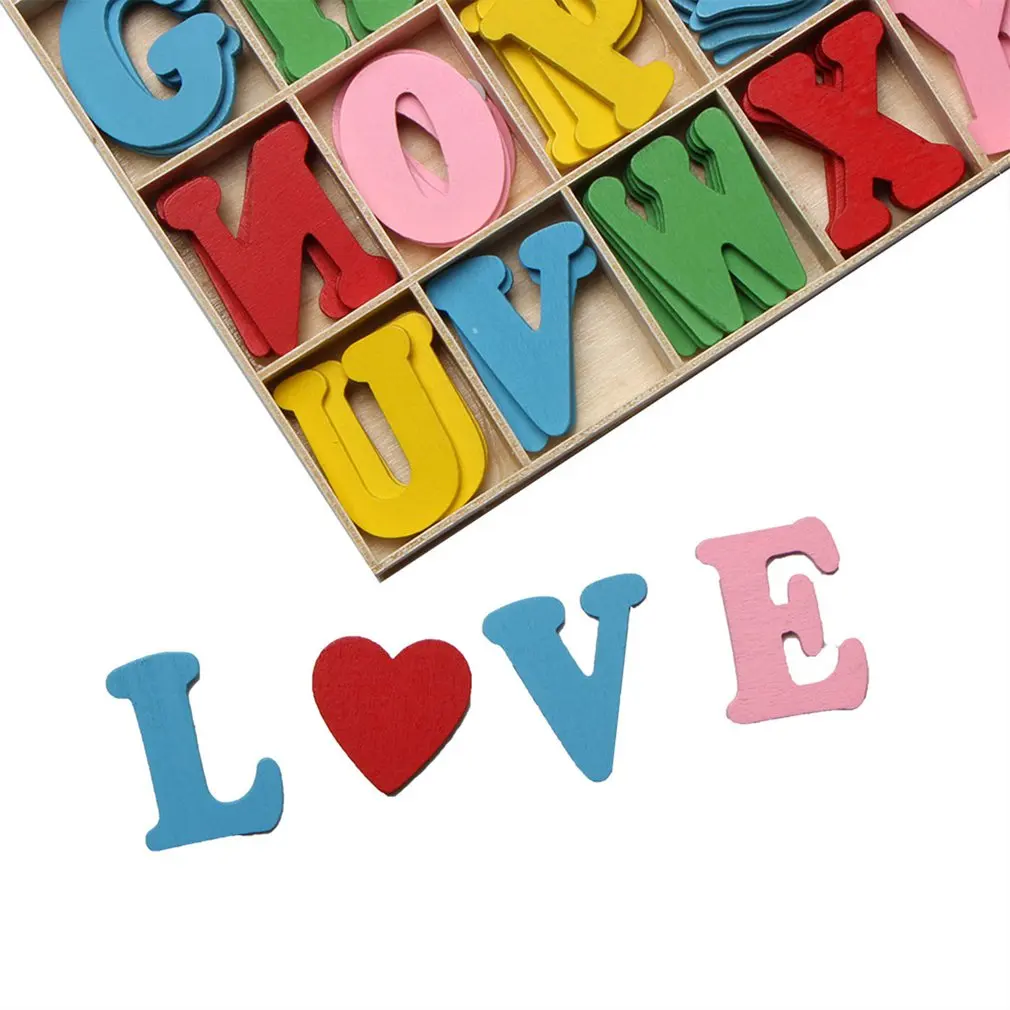 Wooden Children's Decoration Handmade Digital Letters Wooden Buttons Handmade Products