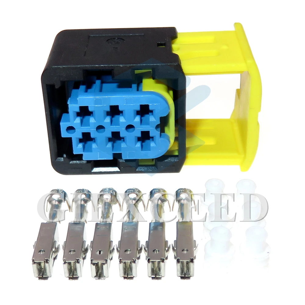 

1 Set 6 Pin Blue Plastic Housing Sealed Connector 3.5 Series 4-1418437-1 Auto Cable Socket Automotive Modification Parts