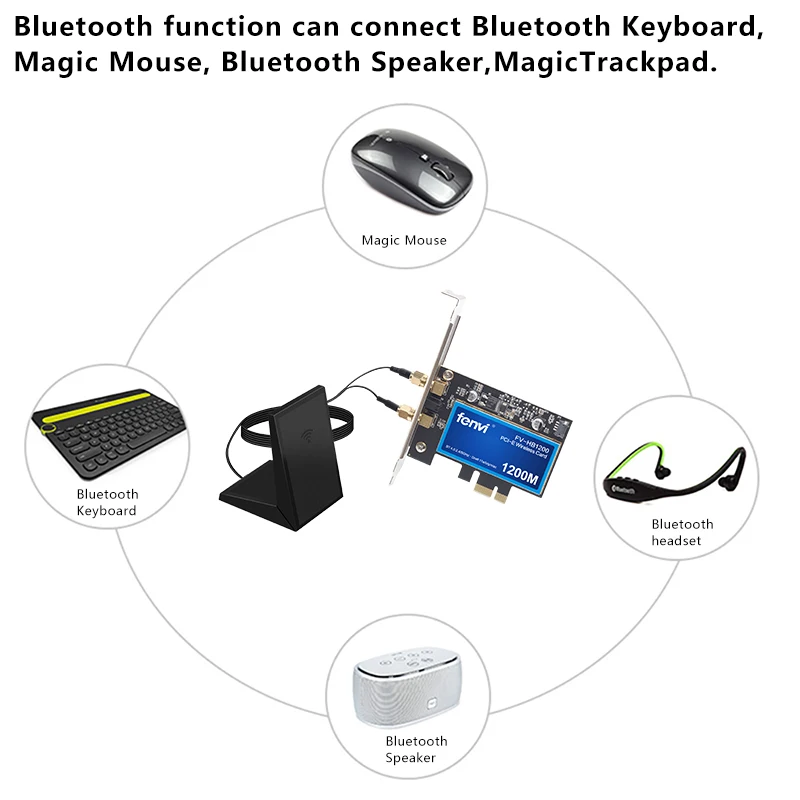 1200 Мбит/с PCI Wifi адаптер беспроводной-AC Lan сетевая карта для Broadcom BCM94360CS с Bluetooth 4,0 802.11ac для Hackintosh Mac OS