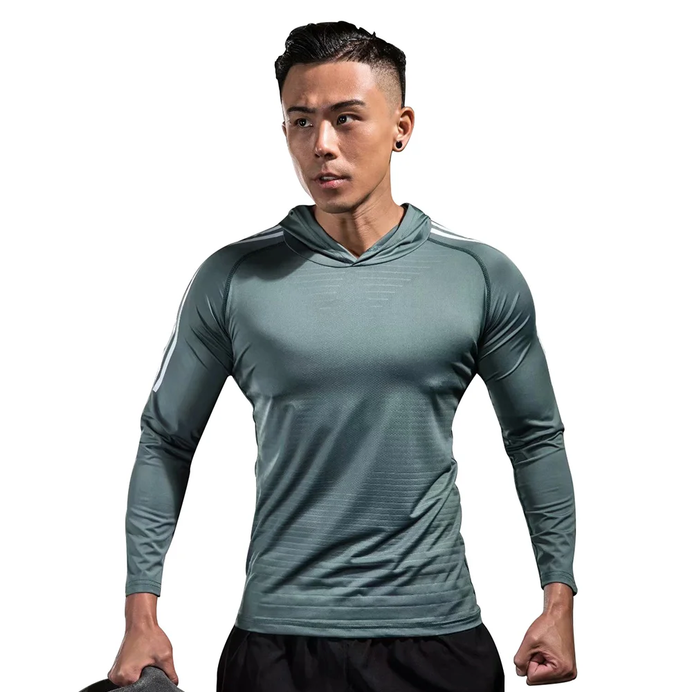 Camiseta deportiva correr para hombre, de compresión de secado rápido para gimnasio, entrenamiento para trotar, camiseta verde para crossfit - AliExpress Deportes y entretenimiento