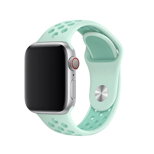 Спортивный ремешок для смарт-часов apple watch Nike ремешок 4 5 44 мм 40 мм, 42 мм, 38 мм, версия наручных часов iwatch, браслет series 5/4/3/2/1 силиконовый ремешок для часов с резиновой лентой - Цвет ремешка: Teal Tint 25