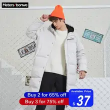 Metersbonwe, зимний пуховик, мужская повседневная одежда с капюшоном, средний и длинный пуховик для улицы
