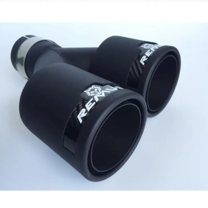 1 шт. насадки на глушитель с двойной стенкой из матовой/черной нержавеющей стали