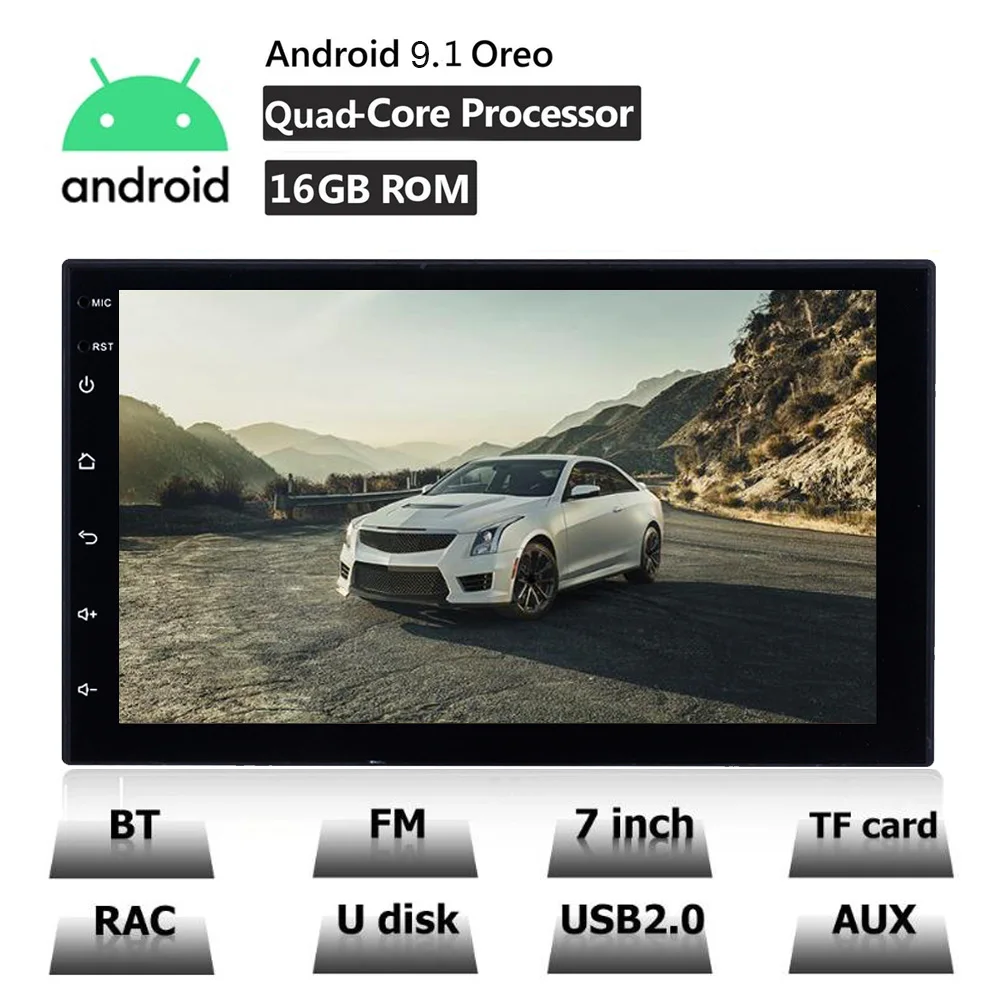 Автомагнитола 2 din на Android 9 1 с 7 дюймовым дисплеем GPS Wi Fi USB Bluetooth|Мультимедиаплеер