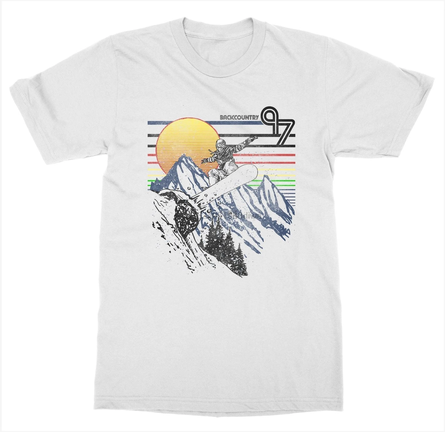2019 New Men Backcountry T-Shirt Snowboard Mountain Air Powder Rail Freestyle Backside Fakie Tee Shirt | Мужская одежда