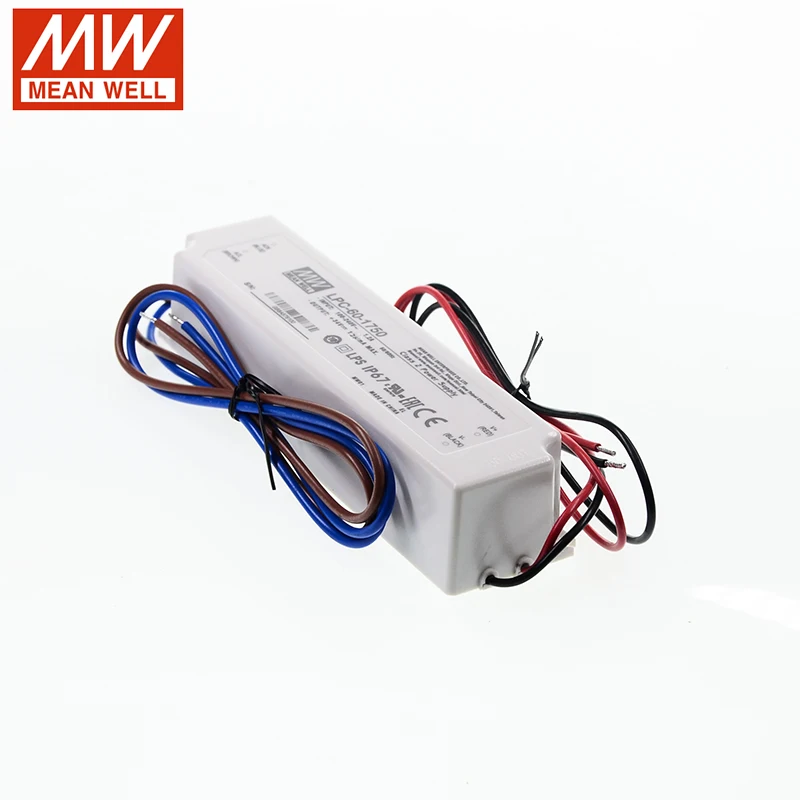 LPC-60-1750 источник питания 110 V/220 V AC до 9~ 34V DC 1750mA 60W IP67 Водонепроницаемый светодиодный трансформатор Meanwell