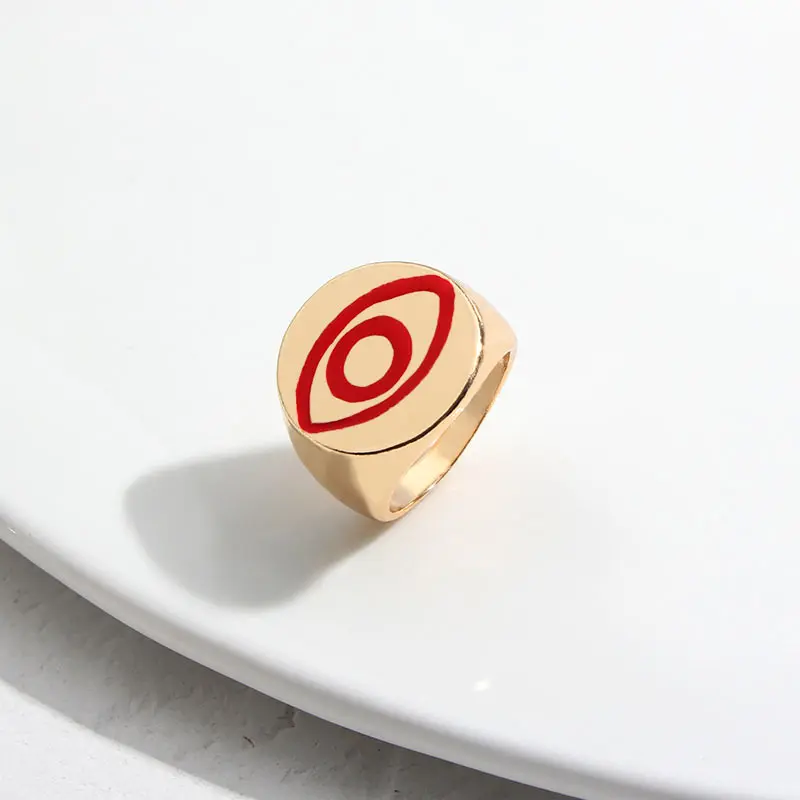JUST FEEL Золотое регулируемое кольцо с красным сердцем для женщин Женская мода минималистичное популярное милое кольцо на палец с сердечком