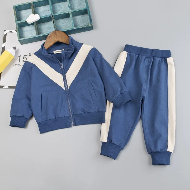 XYF193207 Navy Коллекция года, Осенняя детская одежда костюмы для малышей Одежда для маленьких мальчиков и девочек куртка для малышей, штаны 2 шт./компл., детский спортивный костюм, спортивные костюмы - Цвет: XYF193207 Navy