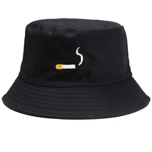 Индивидуальная уличная сигарета панамка с вышивкой для мужчин и женщин хип-хоп Рыбацкая шляпа для взрослых Панама Боб шляпа для влюбленных плоская шляпа