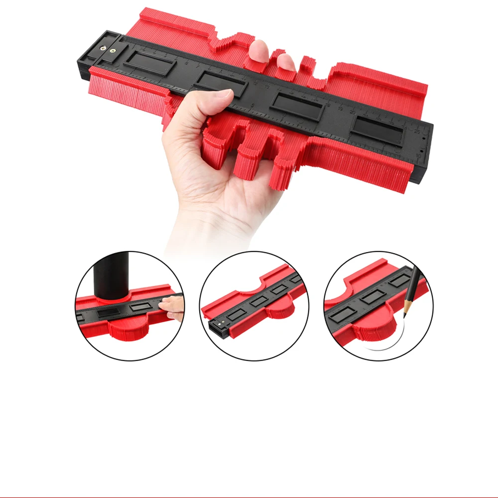 

5/10/15/20 Inch Contour Gauge Plastic Profile Copy Shape Contour Gauge Meter Duplicator Standard Wood Marking Flooring Tools