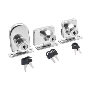 

Glass Cabinet Door Lock, for Hinged Glass Display Case Keyed Different 2Pcs