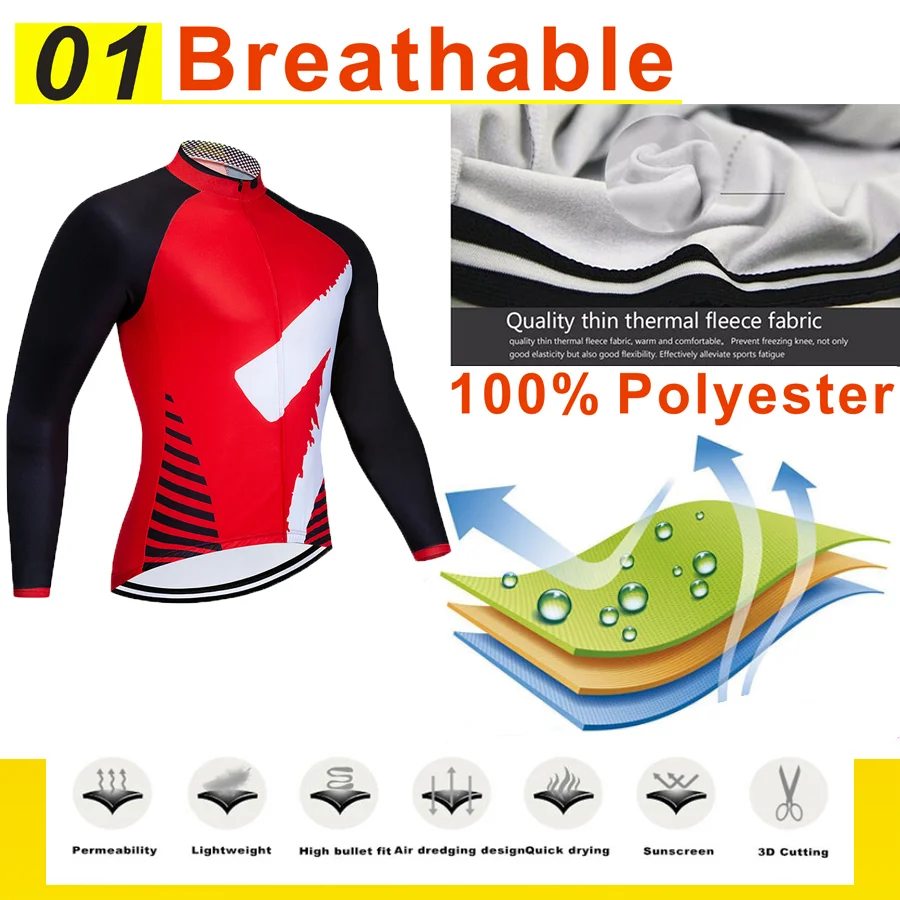 Ropa de Ciclismo de Invierno Ropa de manga larga de montar conjunto de Polar termico Ropa de Ciclismo Invierno mantener el calor