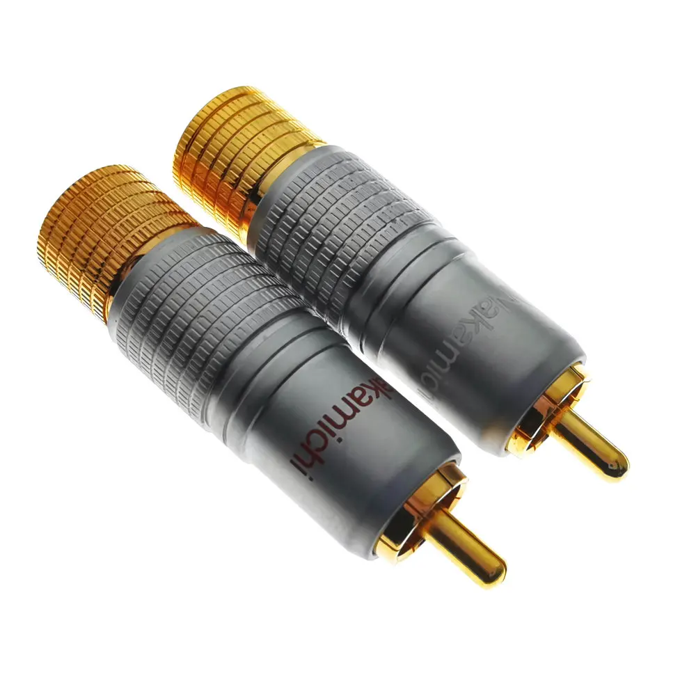 4 пары Nakamichi 24K позолоченный RCA штекер аудио кабель Разъем