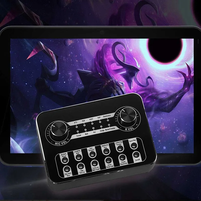 SK2 Voice Changer Dj Mixer несколько звуковых эффектов с профессиональным микрофоном наушники для singing YouTube LiveMe Facebook Liv