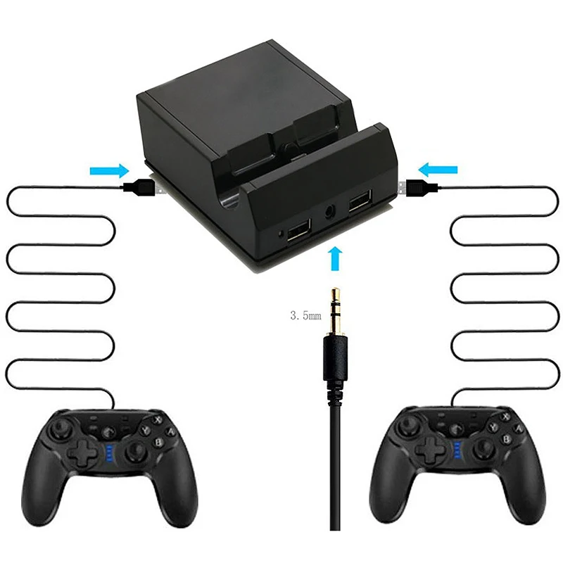 Retail for Switch DOCK Dock Charger HDMI Projection Portable Base for Switch Lite Dock Charger with Headphone Jack