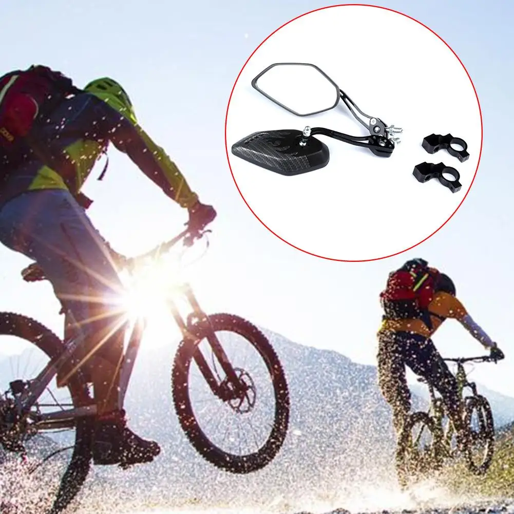 

Hot Sale Bicycle Carbon Pattern Rearview Mirror Riding Equipment 3K Pattern Convex Mirror Reflector Bicycle Accessories