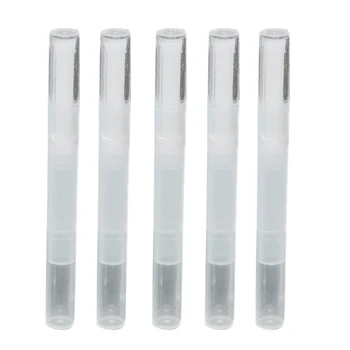 

5pcs Travel Portable Tube Cuticle Oil Container Nail Polish Empty Pen With Brush