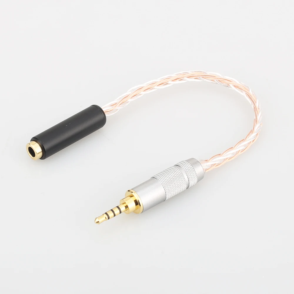 3 5mm 3 Pole Headphone to 2 5mm TRRS Balanced Female Aux Cable TRRS Audio Jack 7N Silver Plated Cable