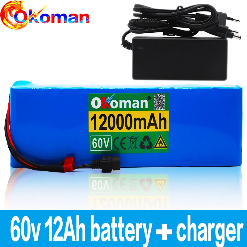 Аккумуляторная батарея на литий-ионном аккумуляторе 16s2p 60V12AH 1000 Вт 67.2V10Ah для