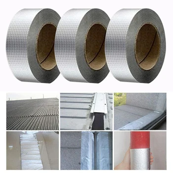 

10pcs Aluminum Foil Butyl Rubber Tape Self Adhesive Waterproof For Roof Pipe Repair Caulking Super Fix Duct Tape Repair Tape
