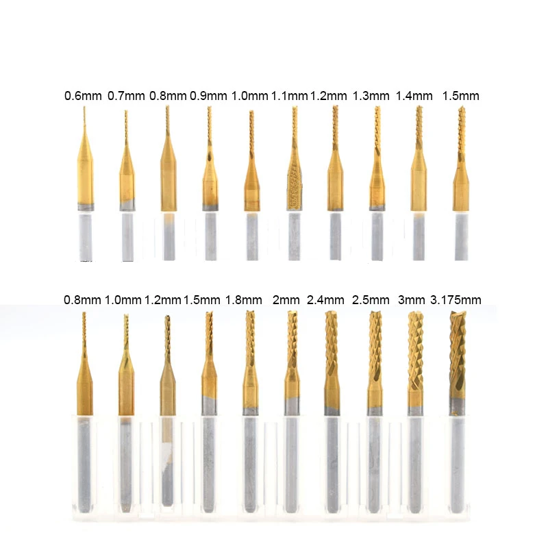 

Mini PCB Carbide End Mill Tools 3.175 Diameter Cutting Bits CNC Milling Cutters Kit & cnc cutter milling 10pcs/set