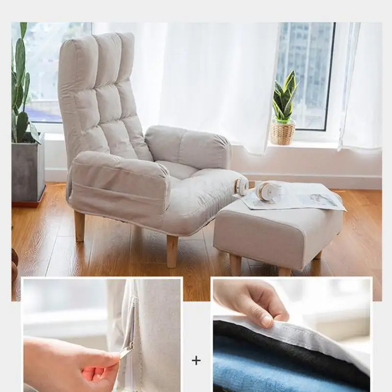 Reclining Chair Lounger Sofa Small Family Living Room Single Fabric Balcony Leisure Folding |
