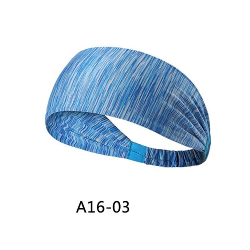 Stripe blue Sports Hairband Women Gym Workout Sweatband Soft Yoga Headband Running Fitness Elastic high quality soft comfortable - Цвет: Stripe blue