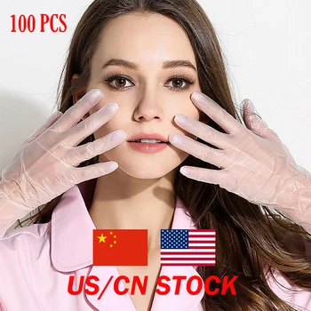 

100 PCS disposable gloves thick PVC material puncture resistant multi-color optional good tensile strength rubber gloves