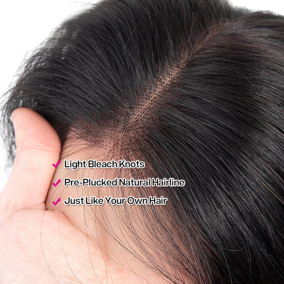 HairUGo 4*4 кружевные парики человеческие волосы парики "-14" средний коэффициент предварительно сорванный парик шнурка бразильские волосы remy для черных женщин