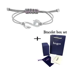 SWA RO Европейская мода новая коллекция мощности браслет крючок серый легко носить серый веревка S крюк символ кристалл женский браслет