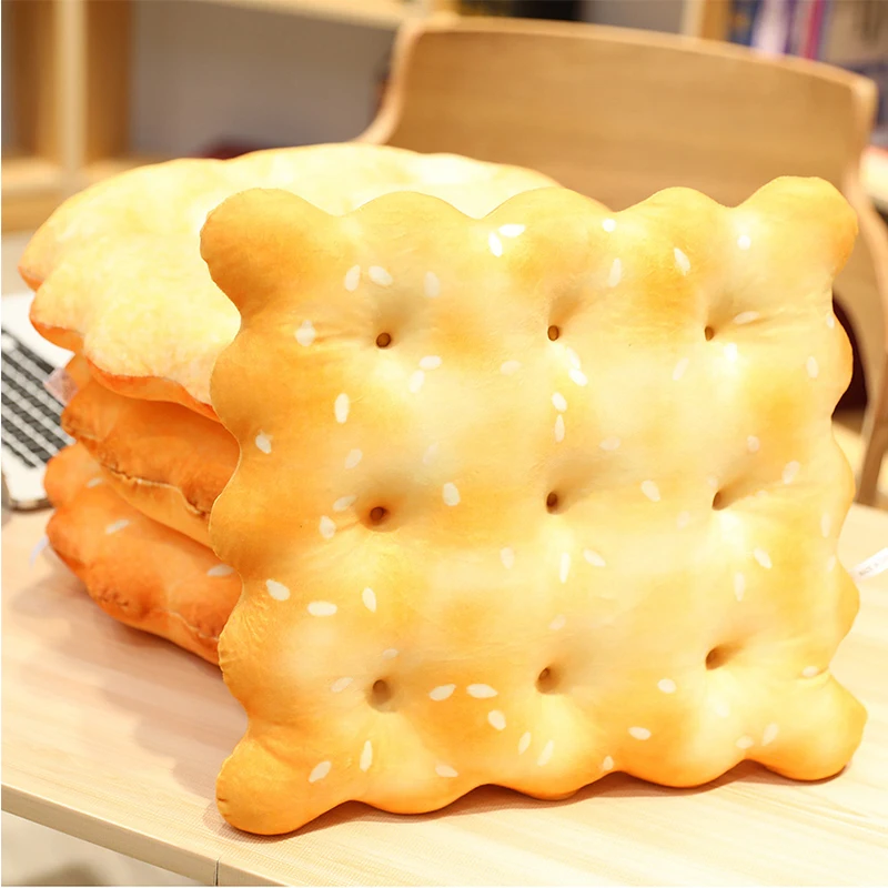 Fashion Soft Simulation Cookies Pillow Square Seat Cushion Creative Plush Chair Room Round Cushion Home Office Rest Supplies 4