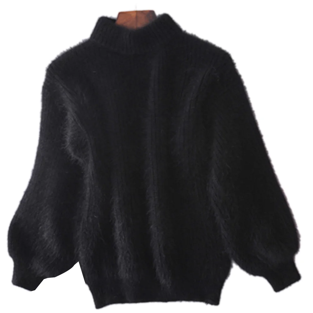 

Women Winter Sweater Thicken Warm Turtleneck Sweater 2019 New Fashion Lantern Sleeve Pullover Sweaters Autumn Casual Clothes