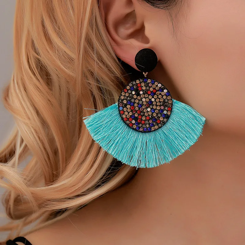 

Bohemia Korean Big Tassel Earrings for Women Geometric Statement Earring Jewelry Gift Orecchini Pendientes Mujer Weekend Party