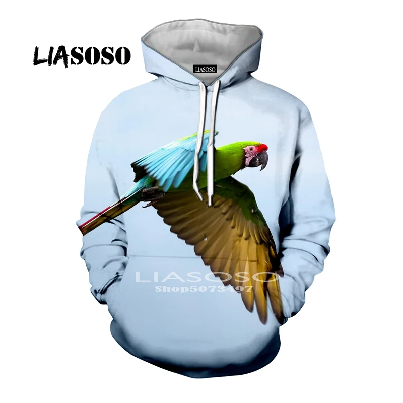 Liasoso, новинка, Мужская и Женская толстовка с животным, 3D принт, попугай, толстовка с принтом, Повседневная Уличная одежда, Camisetas Hombre, модные топы - Цвет: 4