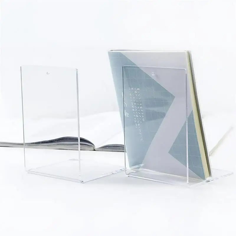 2PCS Clear Acrylic Bookends L shaped Desk Organizer Desktop Book Stand File Holder Home Office Stationery Storage Accessories|Home Office Storage| - AliExpress