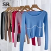 SINGREINY 2021 Women Knitted Sweater Long Sleeves O Neck Solid Elastic Slim Knit Basic Tops Autumn Casual Female Pullovers 4