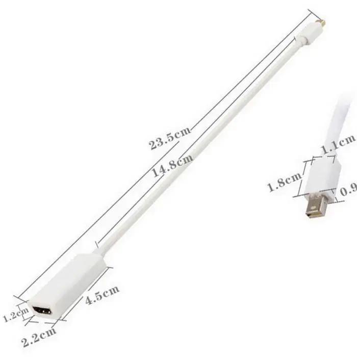 Mini display port DP to HDMI адаптер Male(Female) кабель питание от источника. Для Macbook(мужской