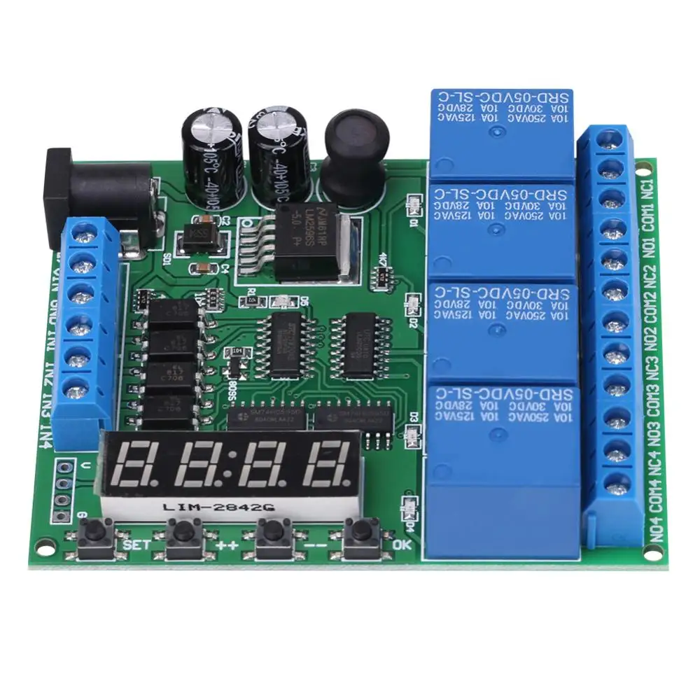 DC 4 канальный многофункциональный таймер задержки релейный модуль переключателя