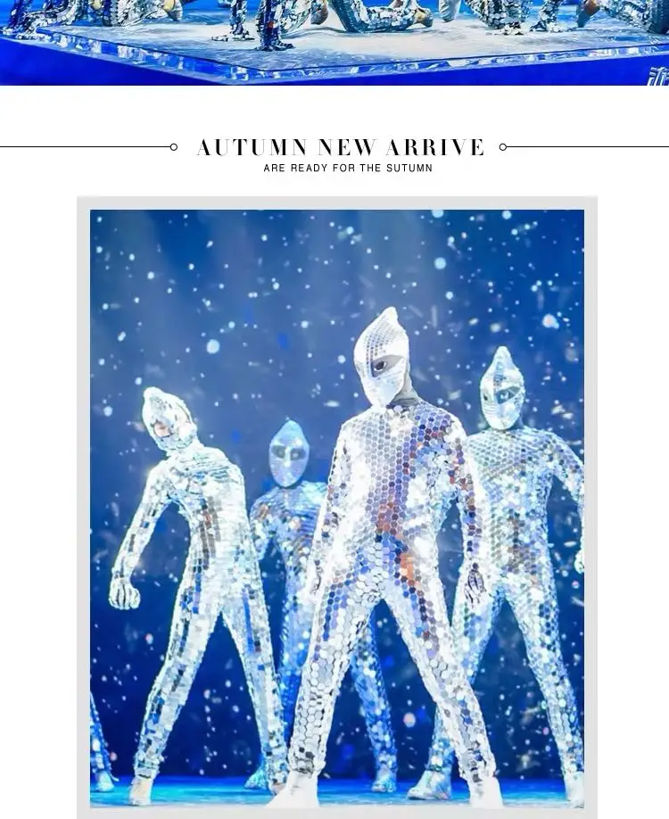 Space alien Modern dancemirror costumes technology future warrior bodysuit mask laser dance performance clothing gogo costume|Movie & TV costumes| - AliExpress