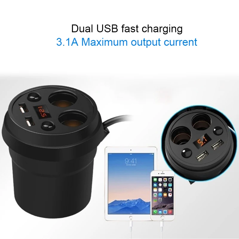 Автомобильное зарядное устройство eyefun автомобильное мобильный телефон два USB