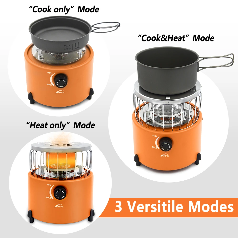 APG Portable 2 In 1 Camping Stove Gas Heater Outdoor Warmer Propane Butane Tent Heater Cooking System 4