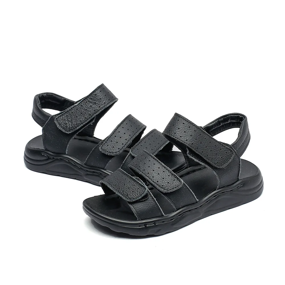 

New Style Big Boy Genuine Leather BOY'S Sports Sandals Adjustable Size Children Genuine Leather Sandals