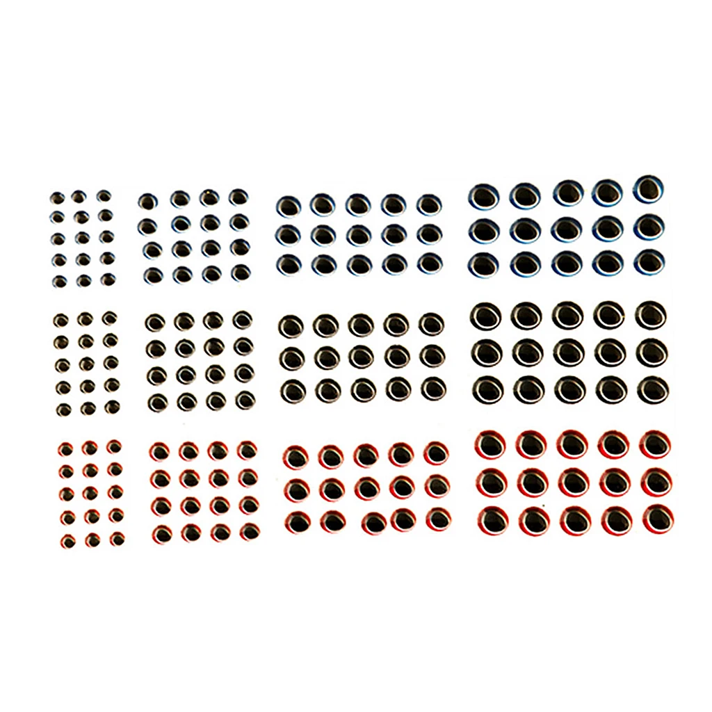 180pcs Epoxy Resin Sticker 3D Holographic Fishing Lure Eyes DIY Accessories