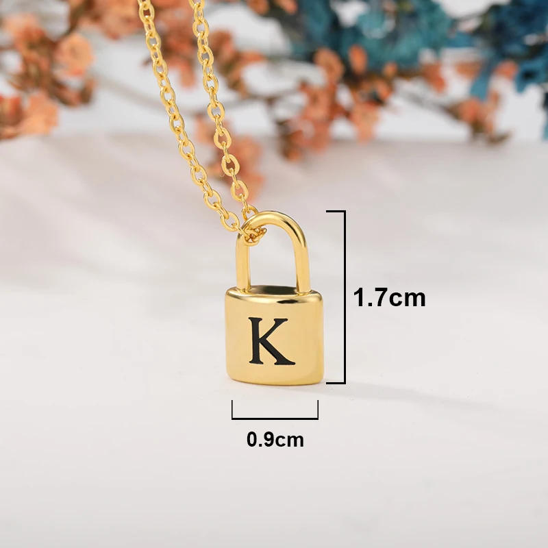 Initial Letter Padlock Necklaces For 