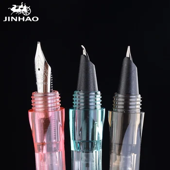 

Jinhao Transparent Colored Ink Fountain Pen Shrak Shape Fountain Pen For Calligraphy Writing Office School Stationery Supplies