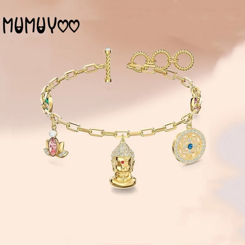

Fashion jewelry high quality swa, 2020 new charm mysterious element golden Buddha mandala women bracelet