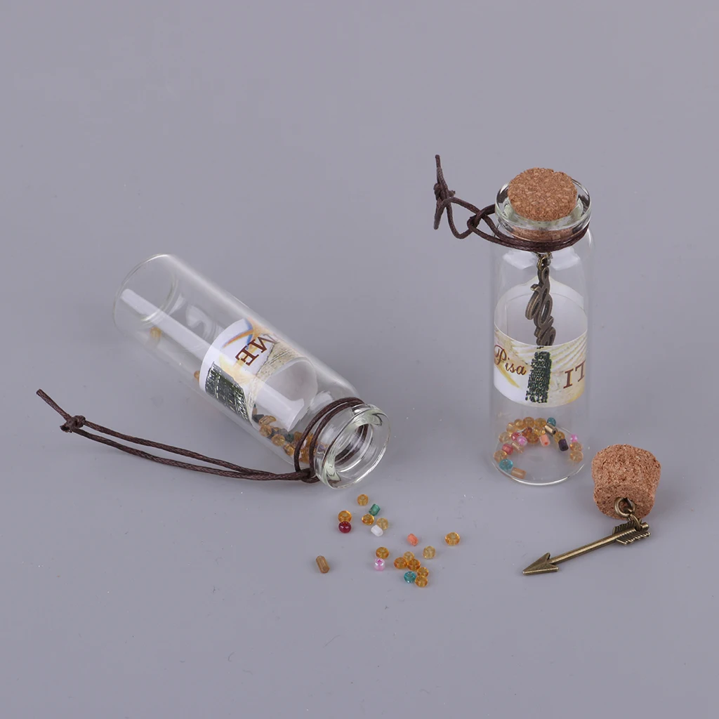 12 Pieces Empty Glass Wish Bottles Decoration Containers Mini Cheap Message Vials Ornaments Cork Stopper DIY Pendant Necklace