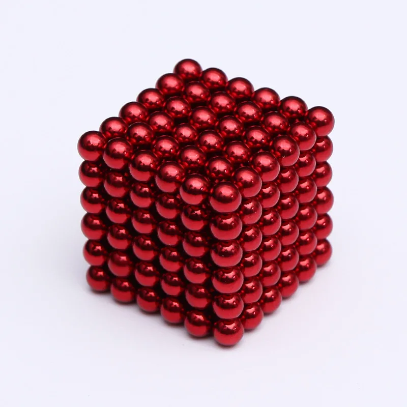 Магнит Металлические шарики 5 мм 216 шт./компл. с магнитной застёжкой строительные блоки дизайнерские креативные Развивающие игрушки для детей - Цвет: Красный