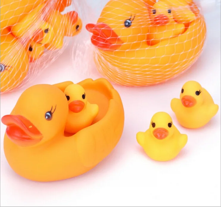 4 упаковки резиновая утка звук делая утка детские игрушки для ванной воды
