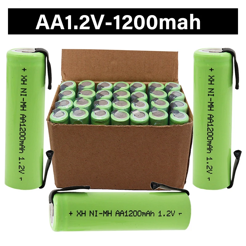 100% Оригинальная Аккумуляторная батарея 1 2 в AA 1200 мАч NiMH с припоем DIY электрическая